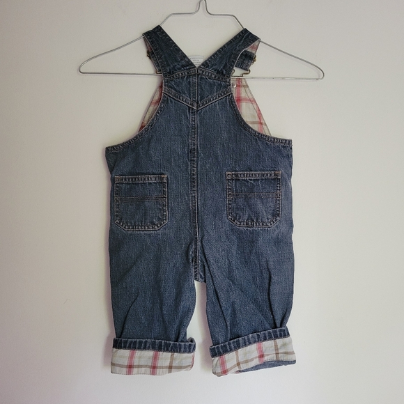 Denim Overalls with Plaid Accents, Size 6- 12 months - Picture 9 of 9